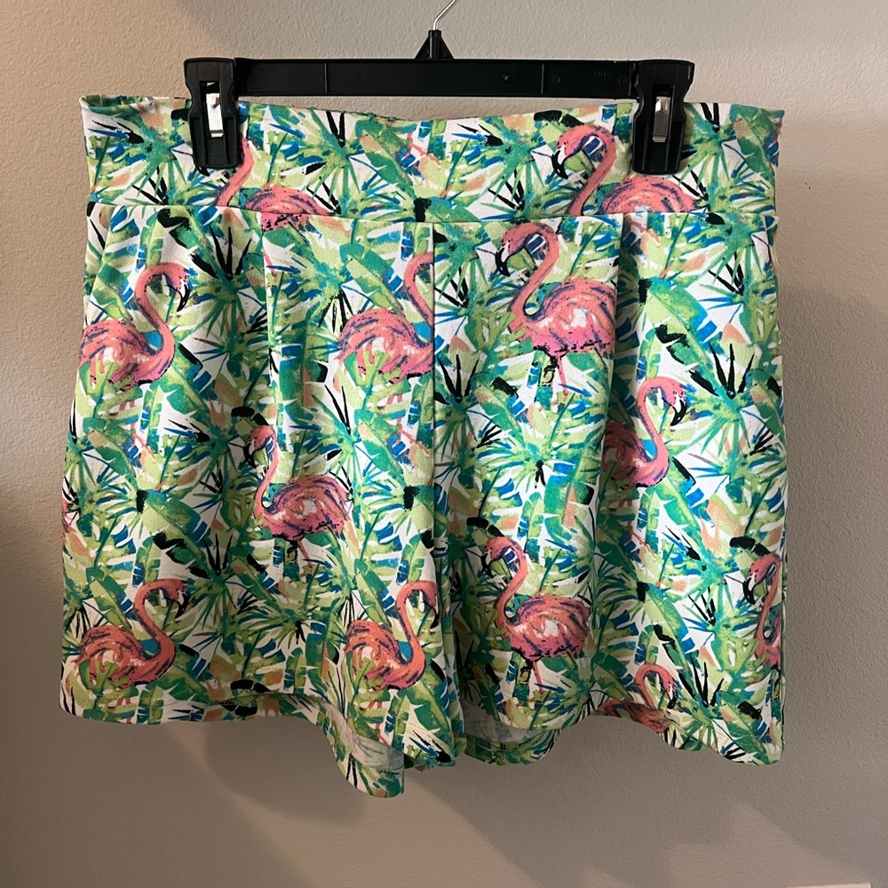 Flamingo Print Tropical Shorts